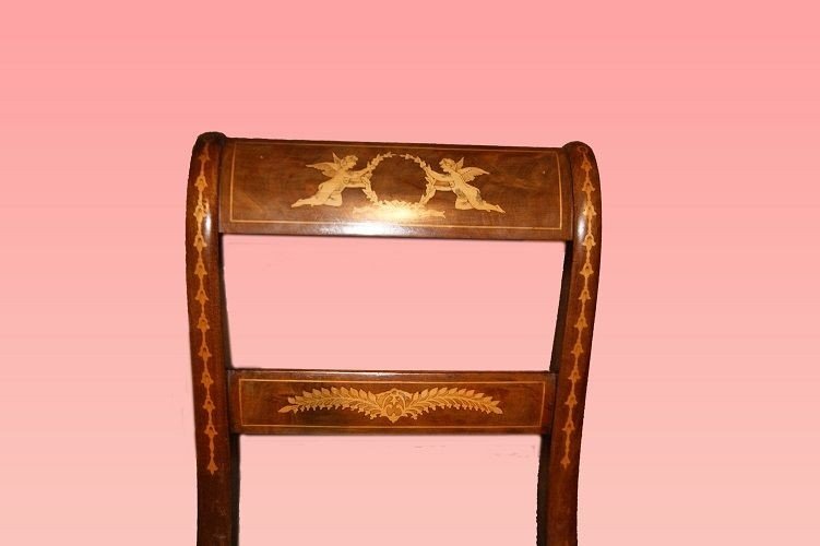 Group Of 4 Chairs And 2 Armchairs From Northern Europe From The Early 1800s, Regency Style-photo-1