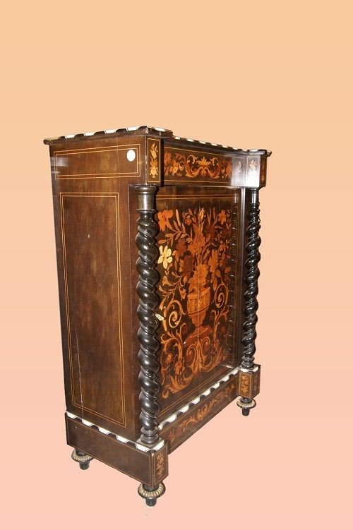 Dutch Buffet From The Early 1800s, In Richly Inlaid Ebony-photo-2