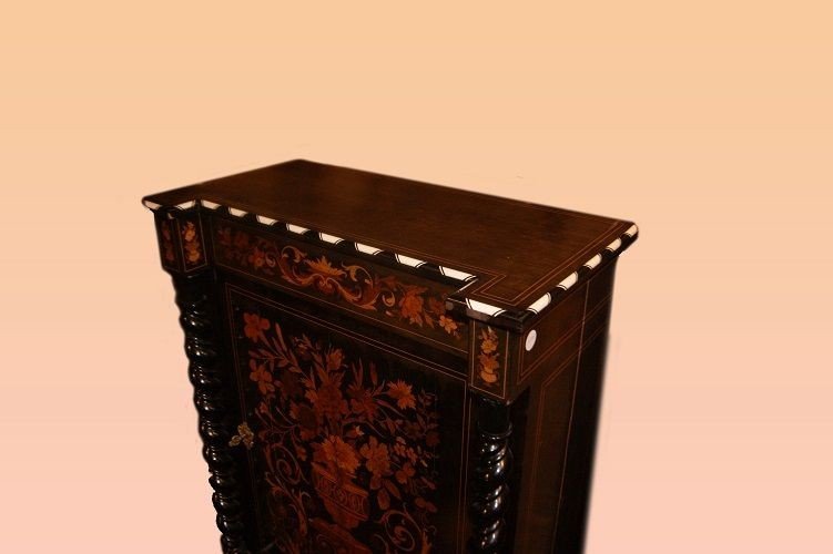 Dutch Buffet From The Early 1800s, In Richly Inlaid Ebony-photo-3