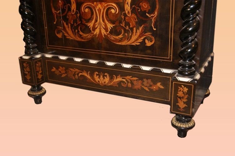 Dutch Buffet From The Early 1800s, In Richly Inlaid Ebony-photo-4