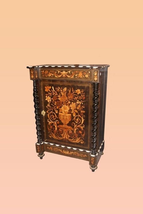 Dutch Buffet From The Early 1800s, In Richly Inlaid Ebony