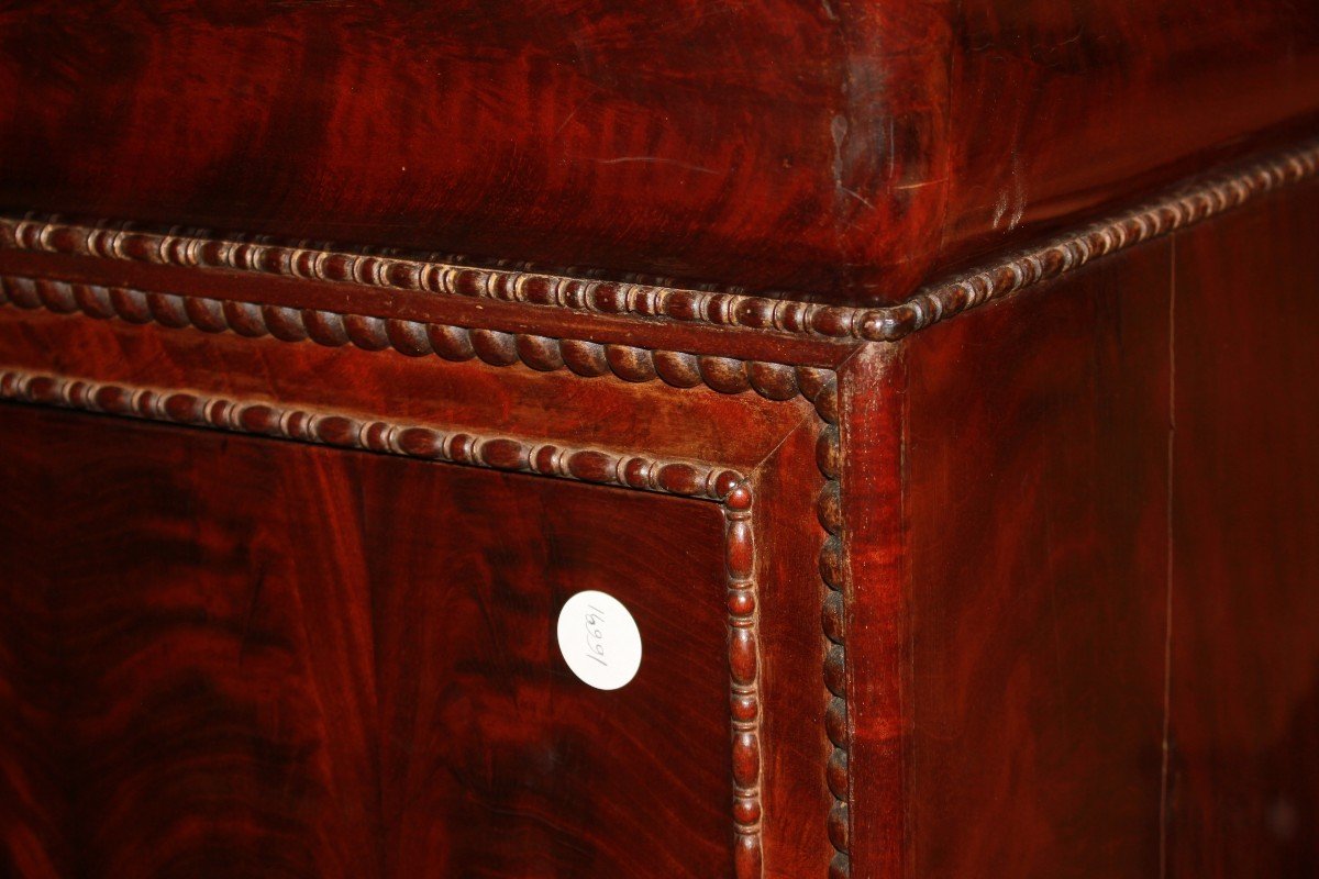 French 19th Century Mahogany And Feathered Mahogany Secretaire In Charles X Style With Marble-photo-6