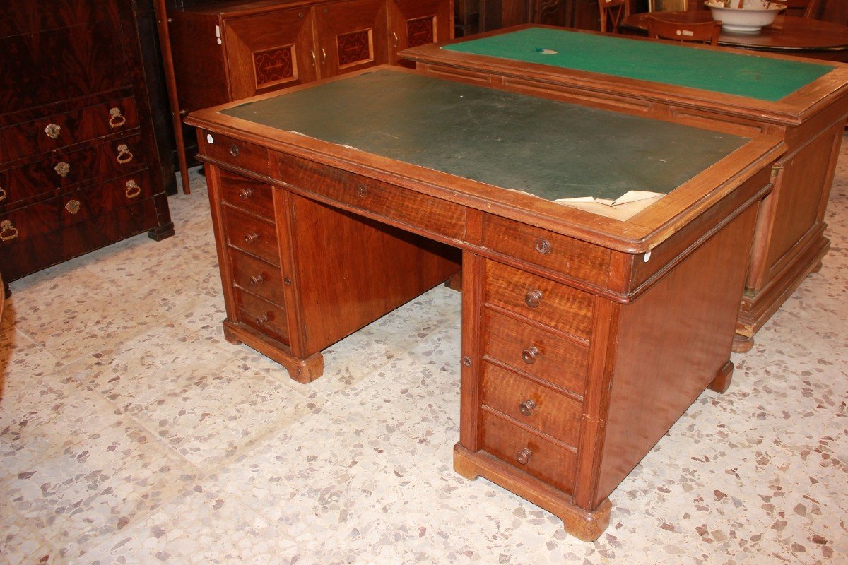 Bureau De Style Louis Philippe Avec Colonnes Et Tiroirs-photo-4