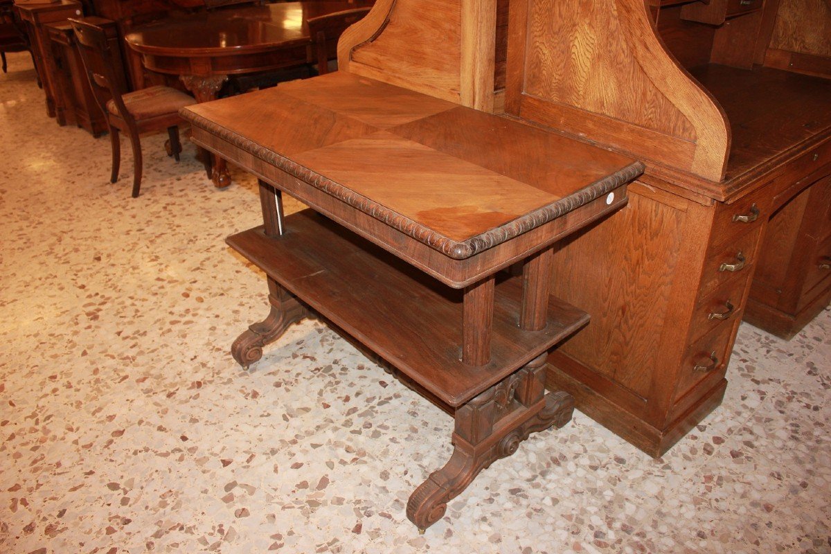 Table Débarrasse-vaisselle Français Du XIXe Siècle En Noyer, Style Louis Philippe-photo-2