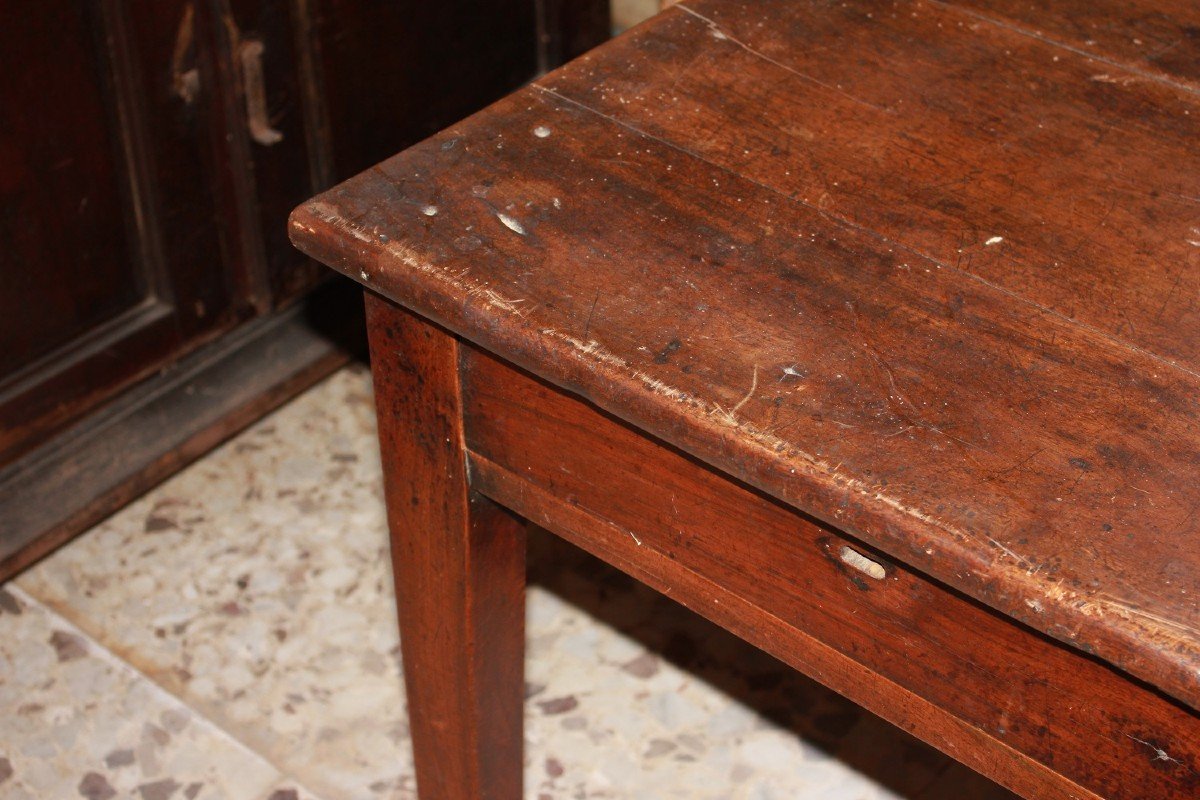 Petite Table Rustique Carrée Du 18ème Siècle En Noyer-photo-3