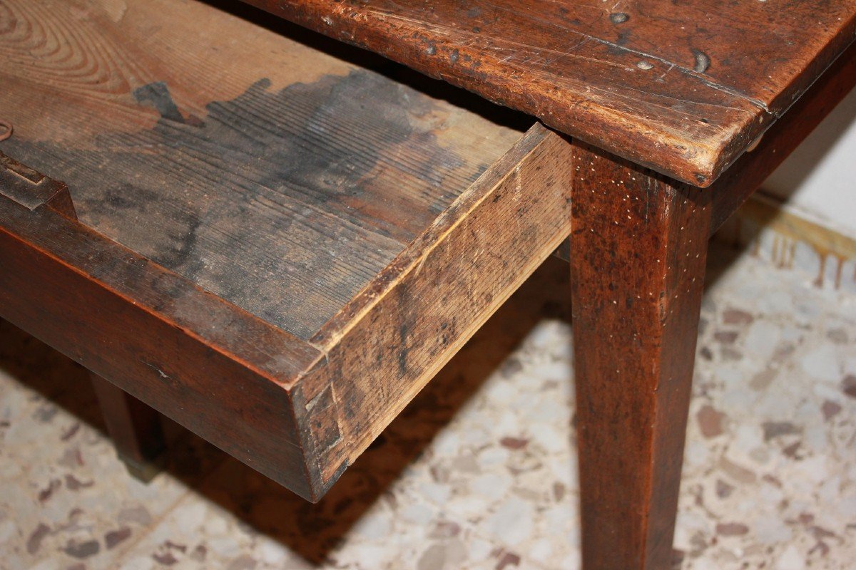 Rustic Square Table From The 1700s In Walnut-photo-4