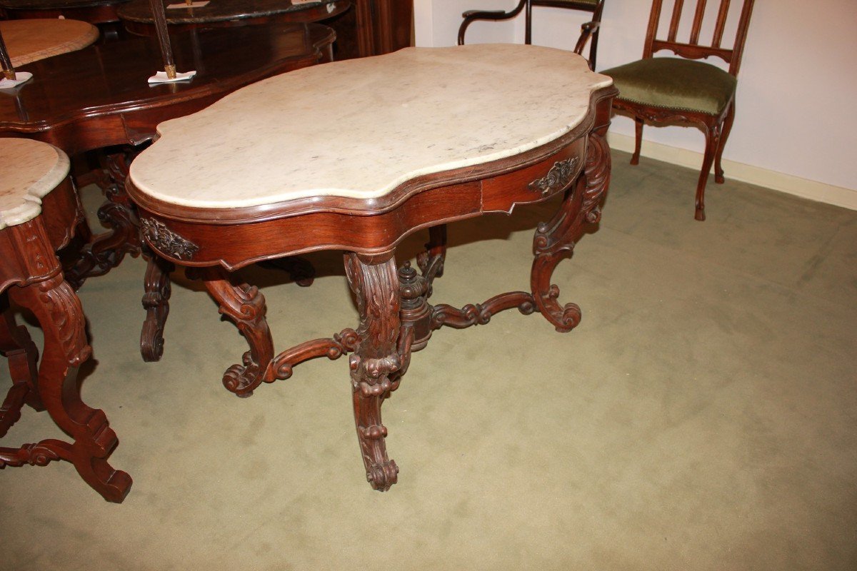 Italian Neapolitan Table From The Mid-1800s, Louis Philippe Style-photo-2