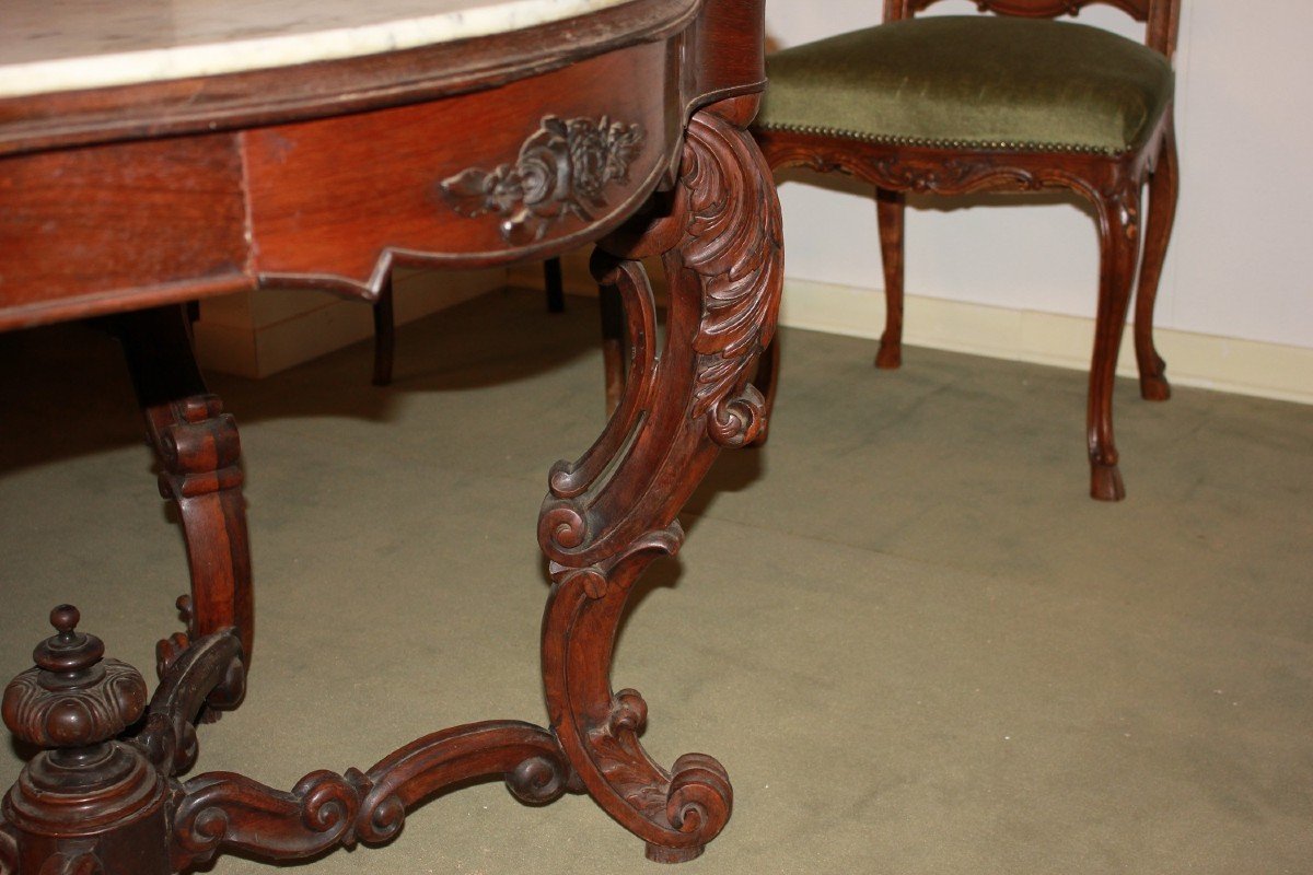 Italian Neapolitan Table From The Mid-1800s, Louis Philippe Style-photo-4