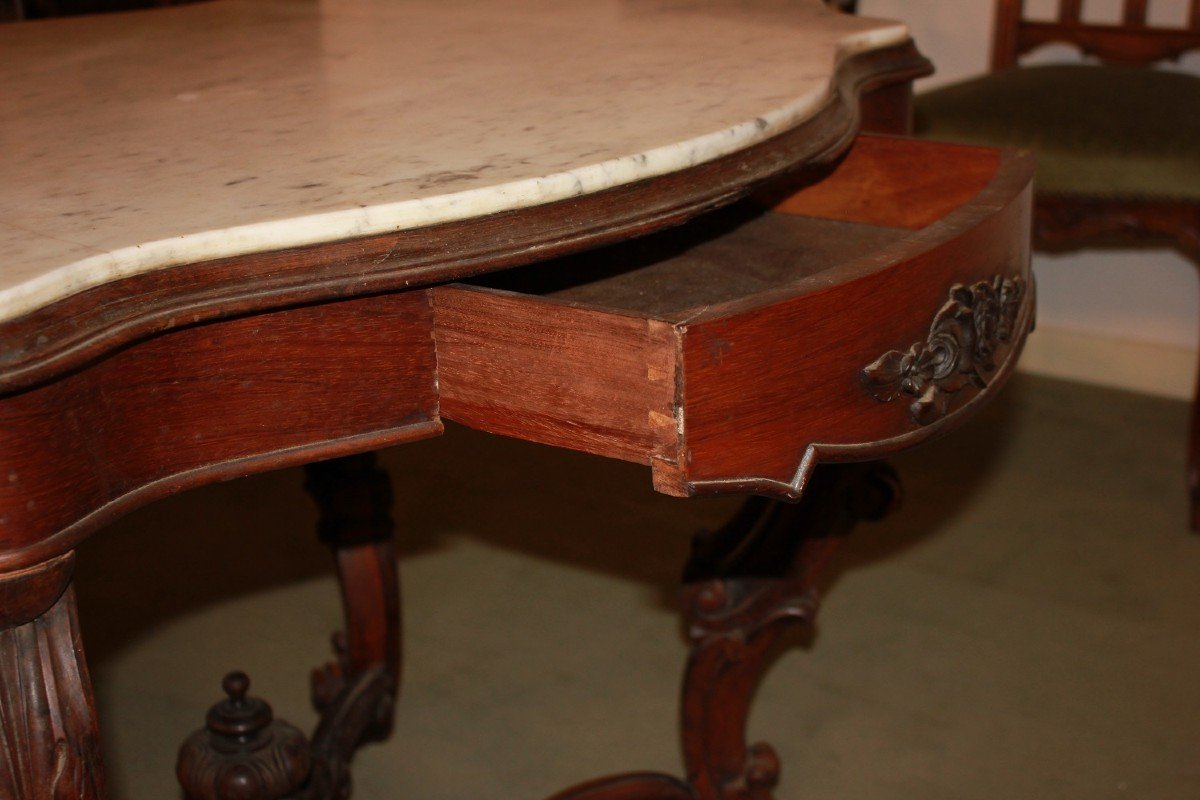 Italian Neapolitan Table From The Mid-1800s, Louis Philippe Style-photo-1