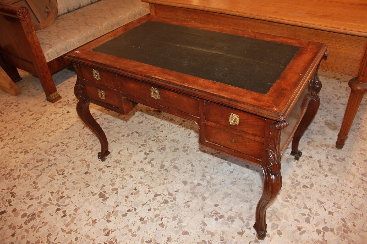 French Desk In Louis XV Style, Mahogany Wood