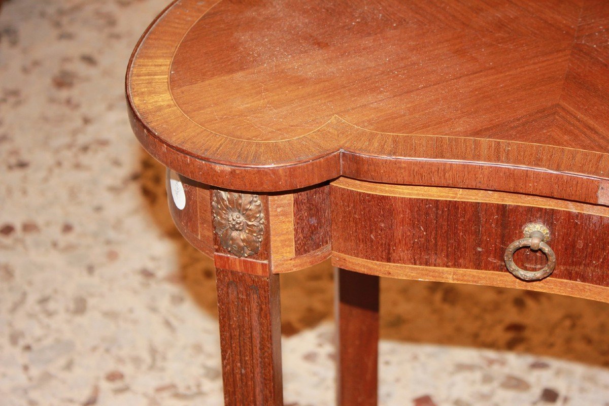 French Bean-shaped Side Table In Louis XVI Style From The 19th Century-photo-3