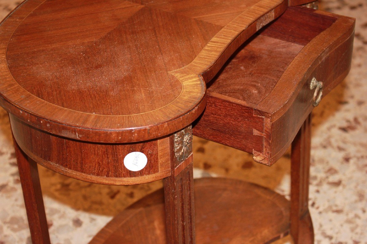 French Bean-shaped Side Table In Louis XVI Style From The 19th Century-photo-4