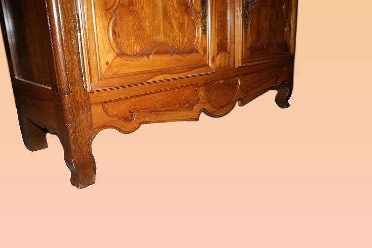 Antique Cupboard From The 19th Century In Cherry Wood Base For Antique Shabby Chic-photo-2