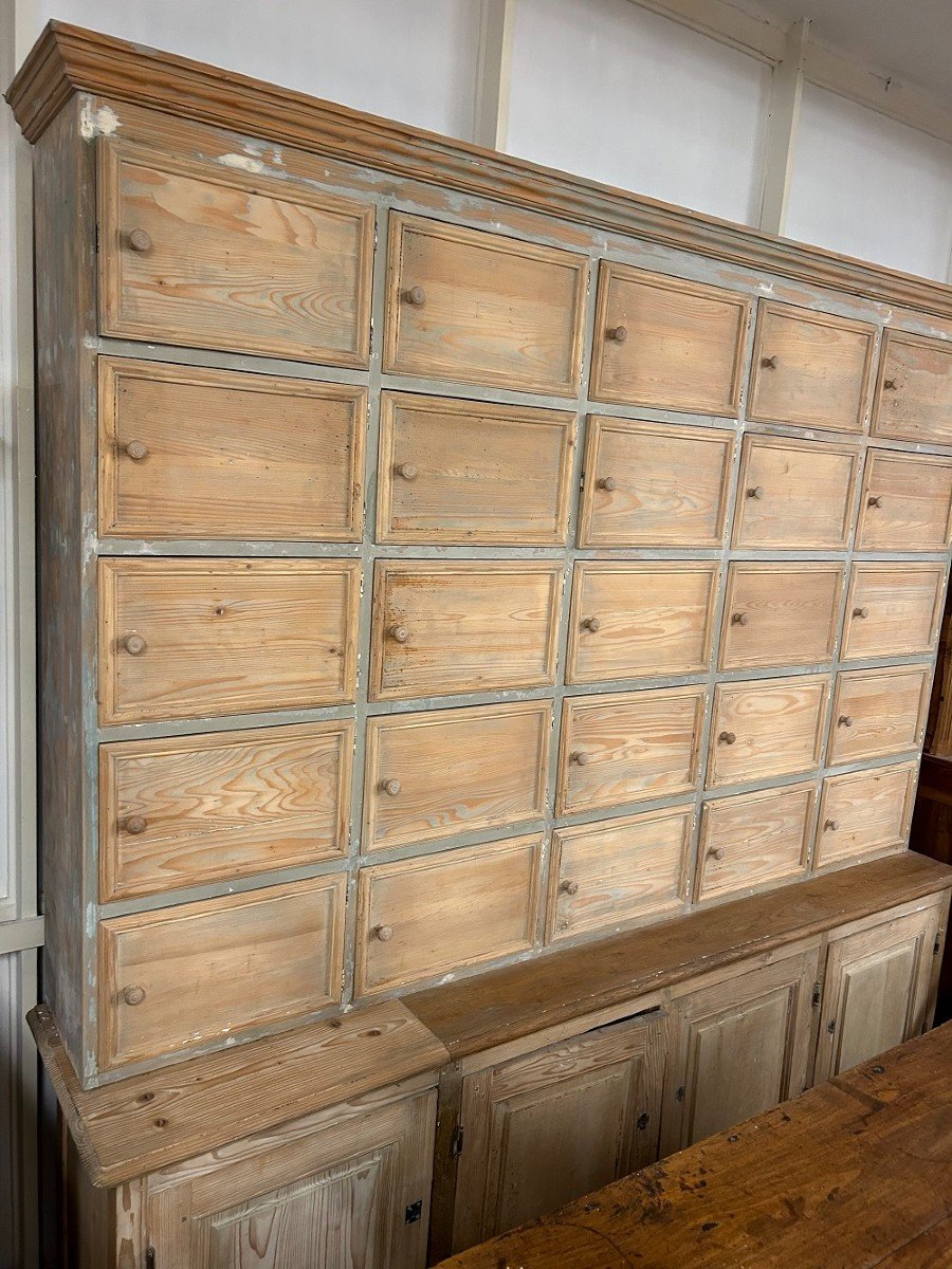 Large French Pharmacy Cabinet From The Late 19th To Early 20th Century