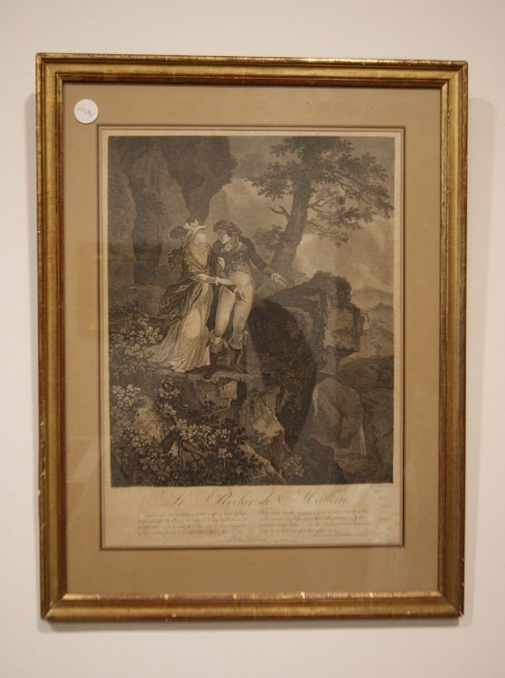 Antique French Engraving From 1800 "la Rocher De Meillerie"