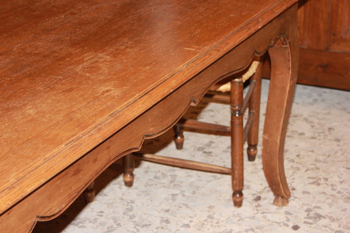 French Provincial-style Oak Table From The Late 1800s-photo-3