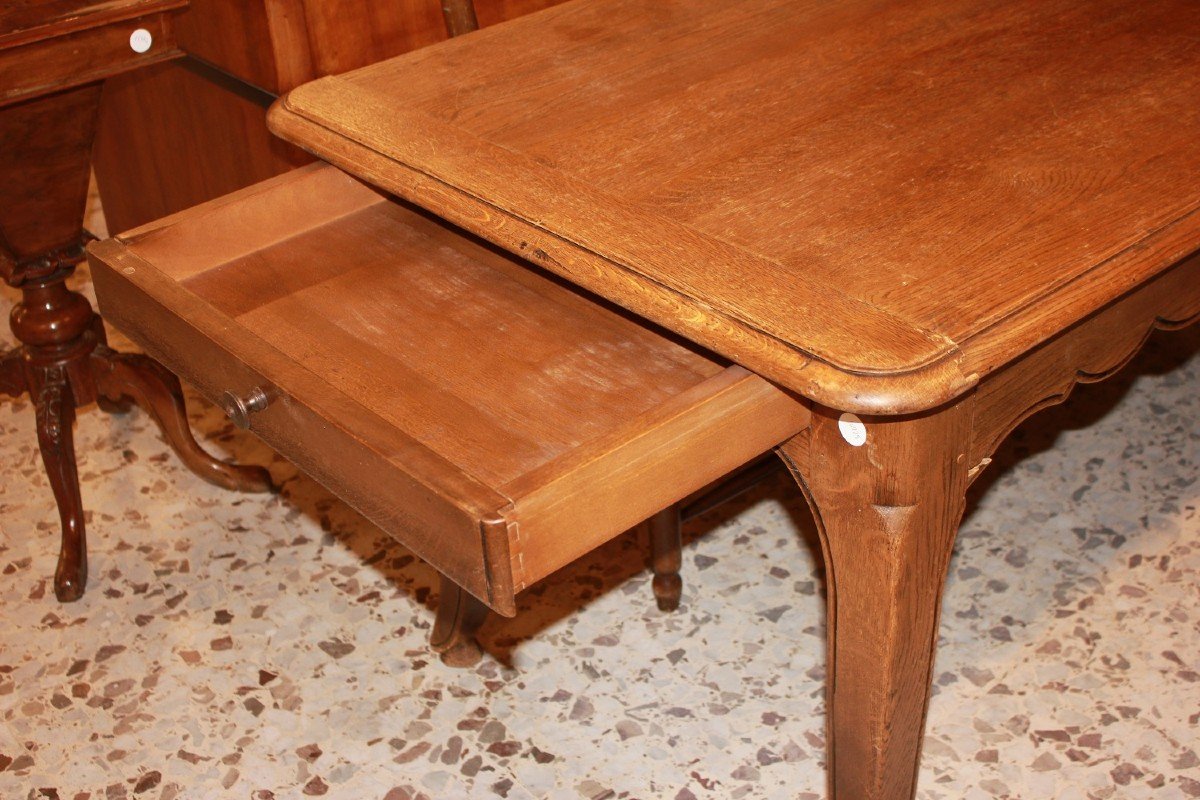 French Provincial-style Oak Table From The Late 1800s-photo-4