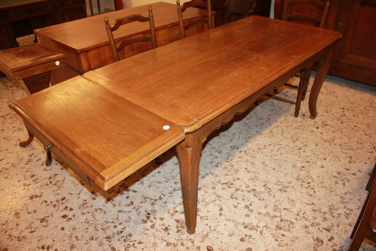 French Provincial-style Oak Table From The Late 1800s-photo-2