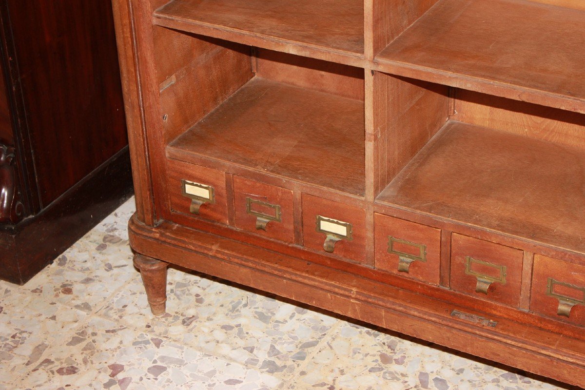 Mobile Roll-top Filing Cabinet Early 1900s In Walnut-photo-4