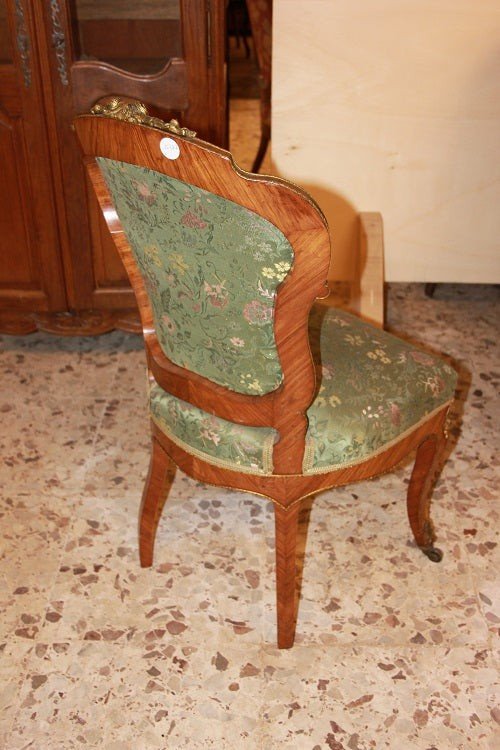 Salon Louis XV Avec Des Ornements En Bronze En Bois De Rose. Canapé, 2 Fauteuils 2 Chaises-photo-1