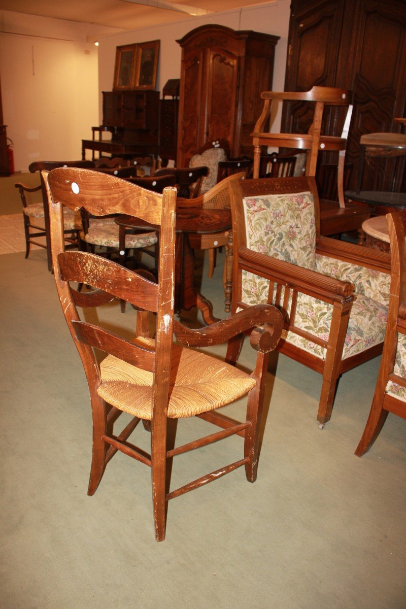 Tall Provençal Armchair From Late 19th Century In Walnut-photo-3