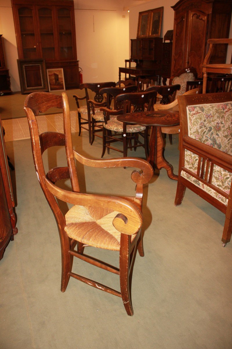 Tall Provençal Armchair From Late 19th Century In Walnut-photo-4