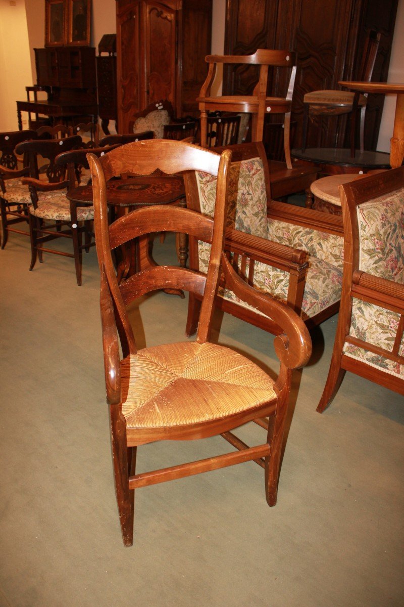 Tall Provençal Armchair From Late 19th Century In Walnut