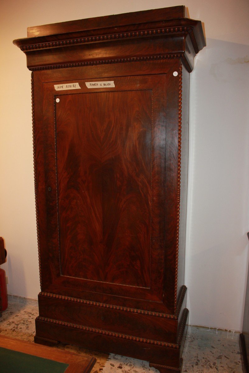 Armoire à 1 Porte Française Style Directoire En Acajou Et Placage d'Acajou-photo-4