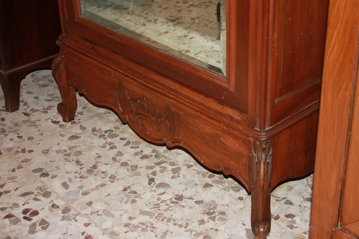 Armoire En Noyer Louis-philippe à 1 Porte Avec Miroir, Seconde Moitié Du XIXe Siècle-photo-3