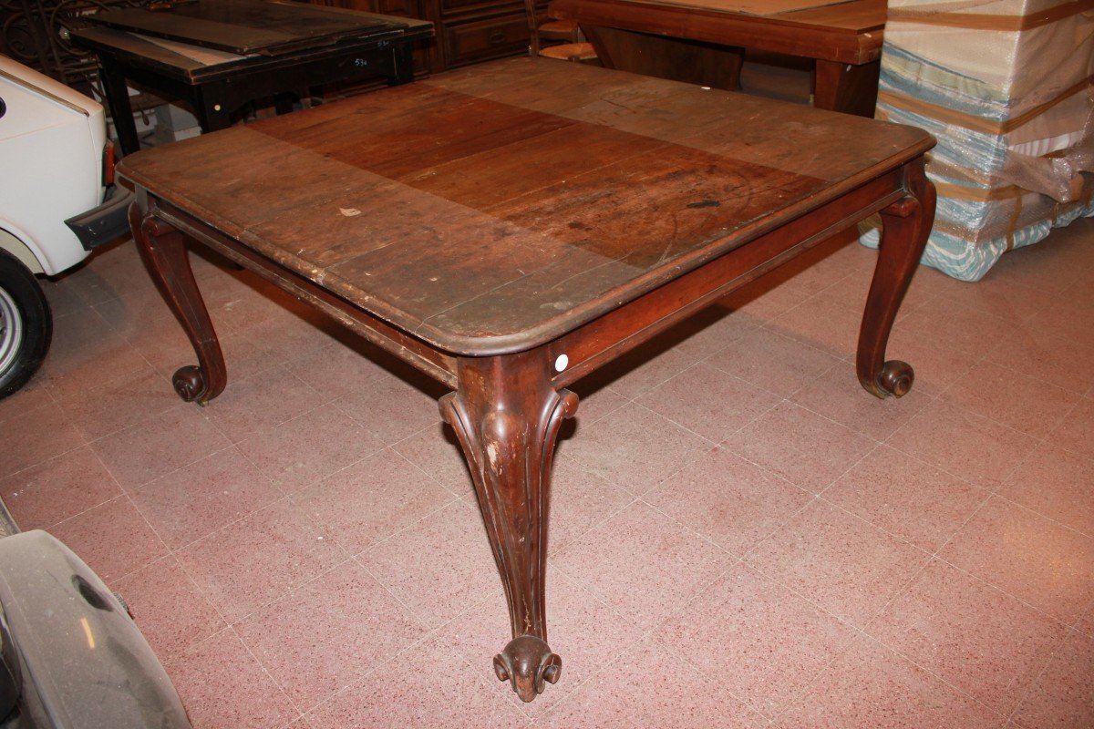 Large Square Extendable Victorian Style Dining Table