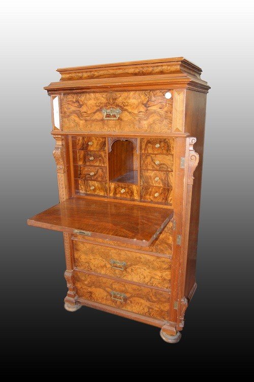 Beautiful Northern European Secretaire, From The Second Half Of The 1800s, Biedermeier Style -photo-2