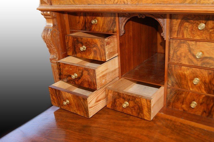 Beautiful Northern European Secretaire, From The Second Half Of The 1800s, Biedermeier Style -photo-3