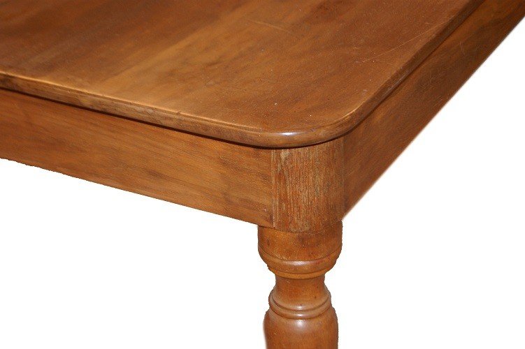 Grande Table Console Extensible Italienne Des Années 1800 En Bois De Noyer-photo-2