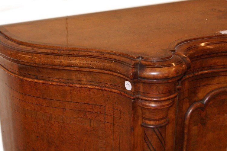 Beautiful English Victorian-style Sideboard From The Mid-1800s, Made Of Elm Wood -photo-3