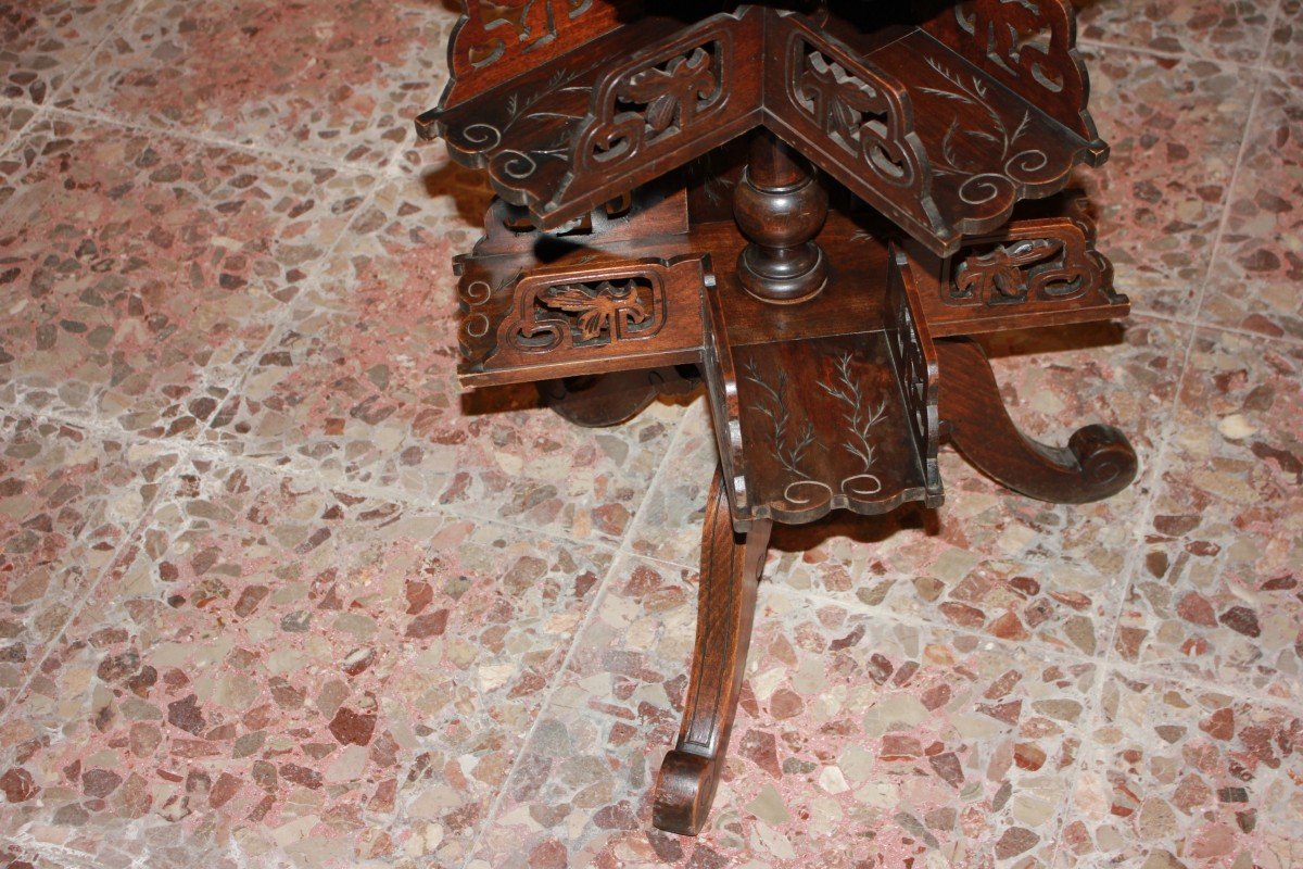 French Oriental-style Walnut Smoking Table From The 1800s-photo-3