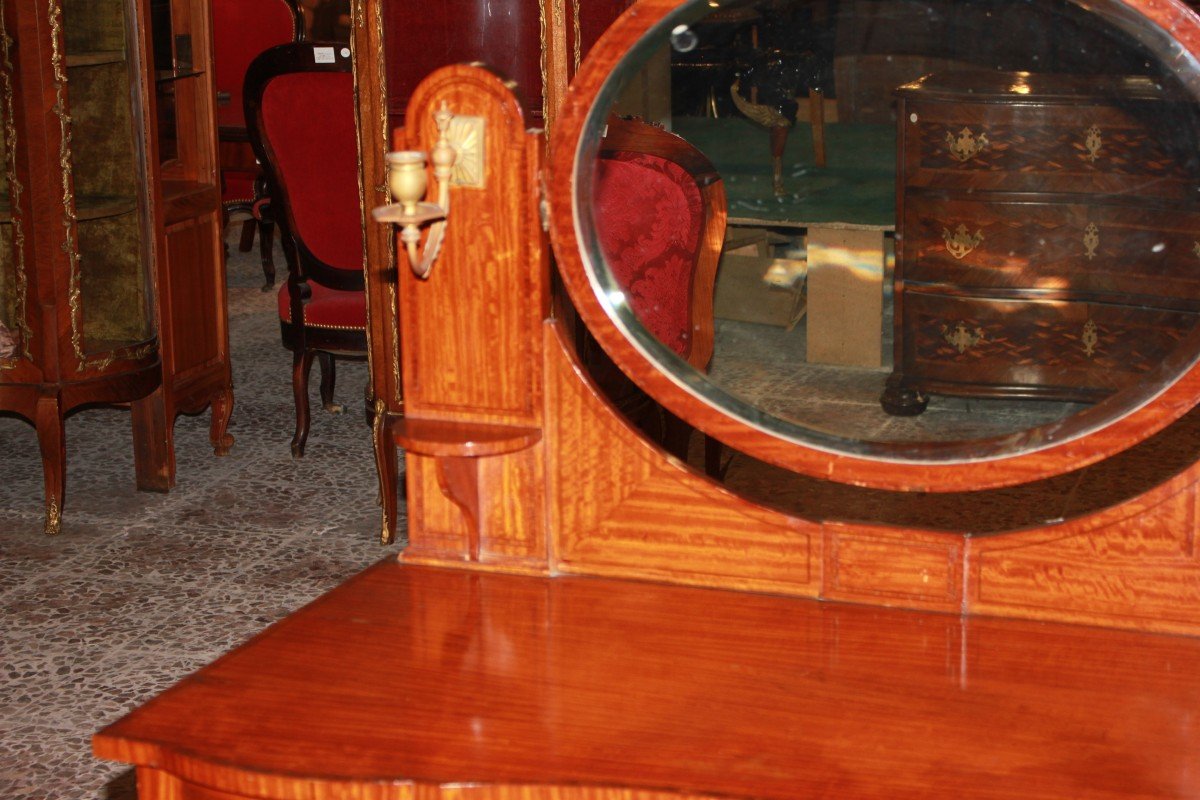 Victorian Dressing Table From The Second Half Of The 19th Century In Satinwood-photo-2