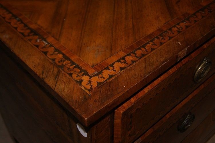 Superbe Commode Italienne Des Années 1700 Marquetée Maggiolini-photo-1