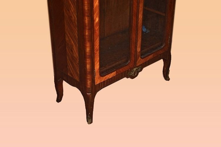 Ancient French Display Cabinet With Bronzes And Marble From The 1800s With Two Doors-photo-3