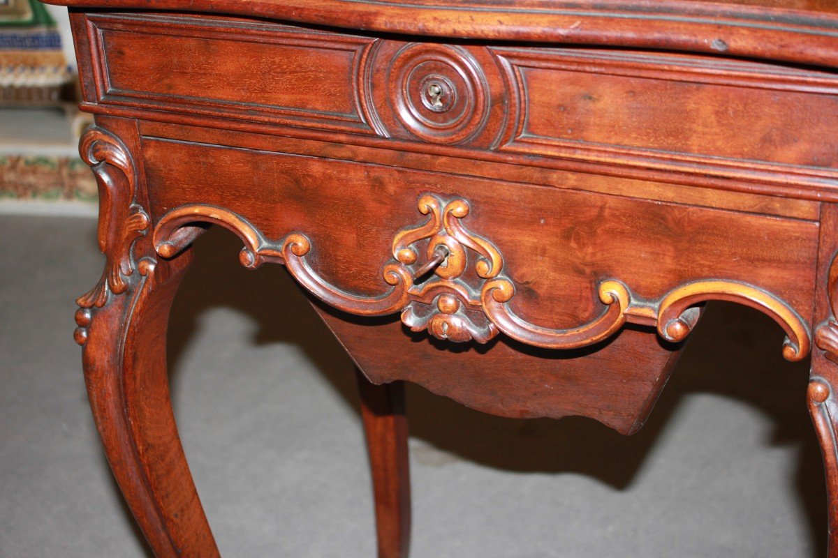 Louis Philippe Style French Sewing Table In Mahogany | Mid-1800s-photo-1