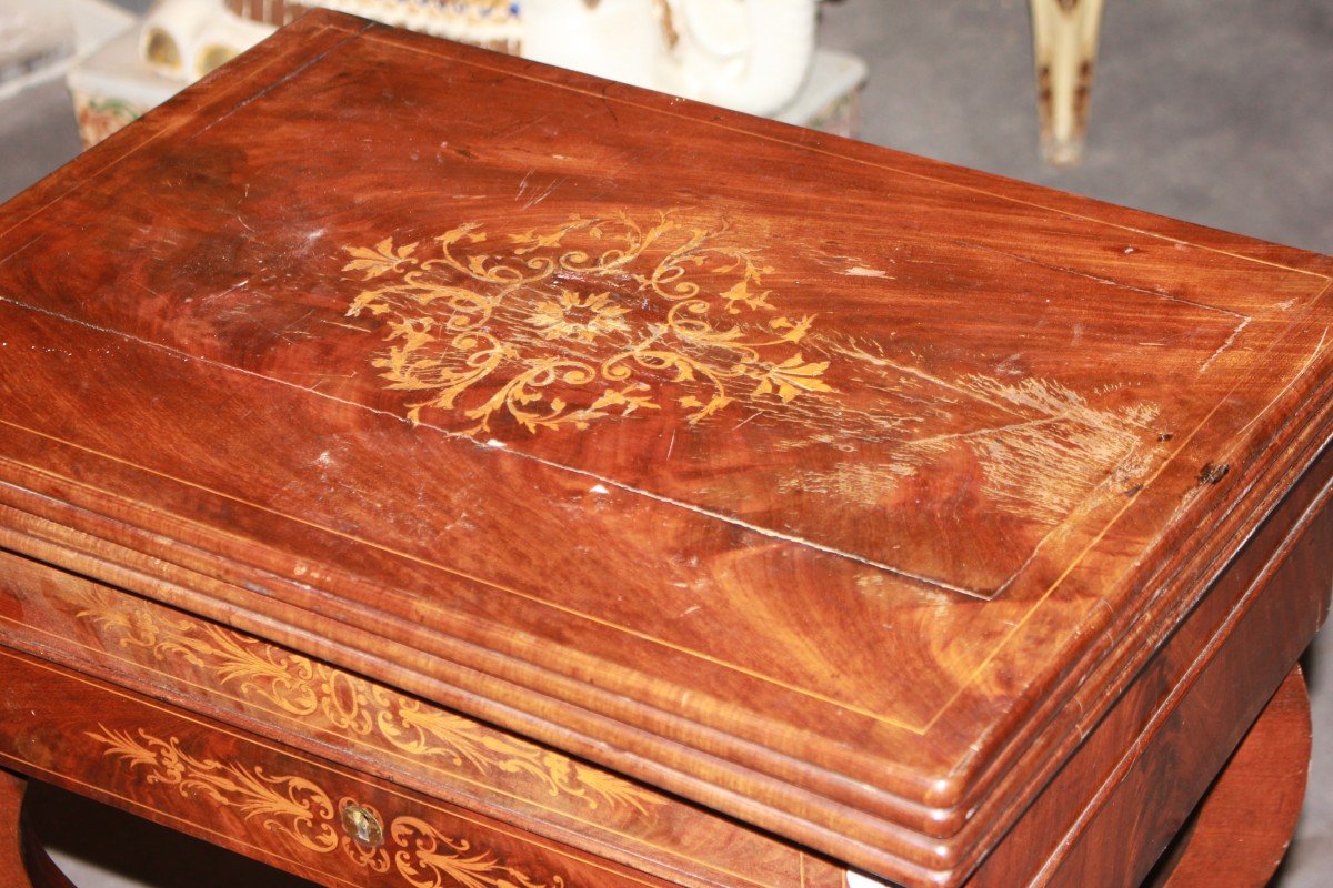 Small French Card Table In Charles X Style In Mahogany-photo-3