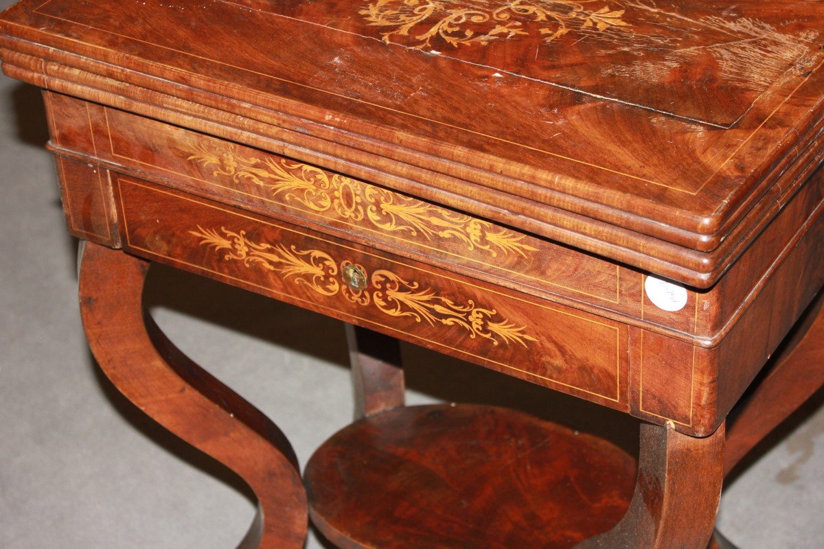 Small French Card Table In Charles X Style In Mahogany-photo-4