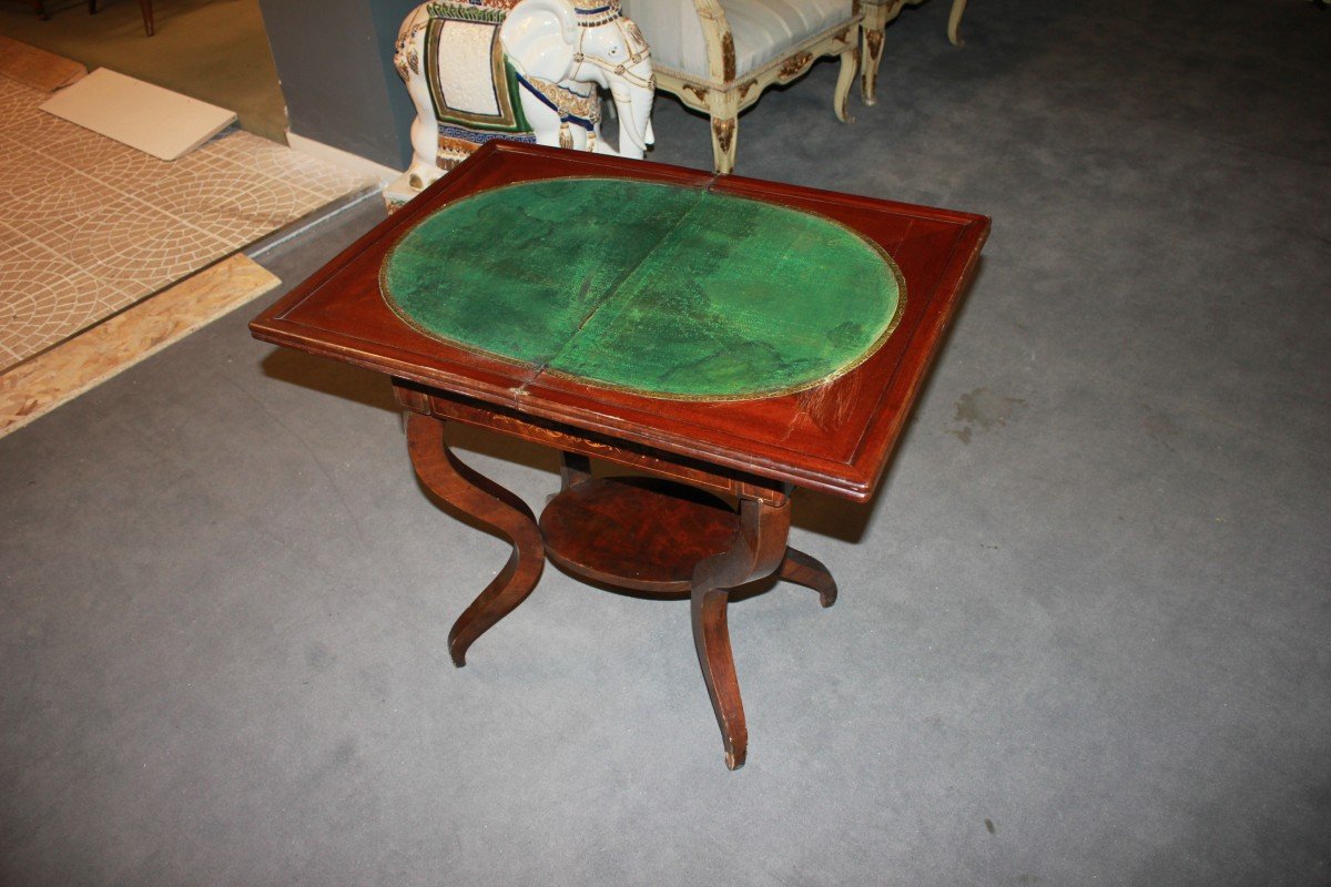 Small French Card Table In Charles X Style In Mahogany-photo-2