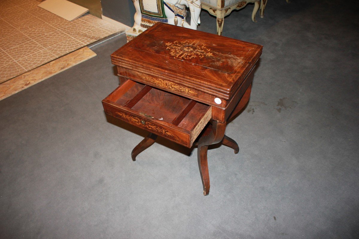 Small French Card Table In Charles X Style In Mahogany-photo-3