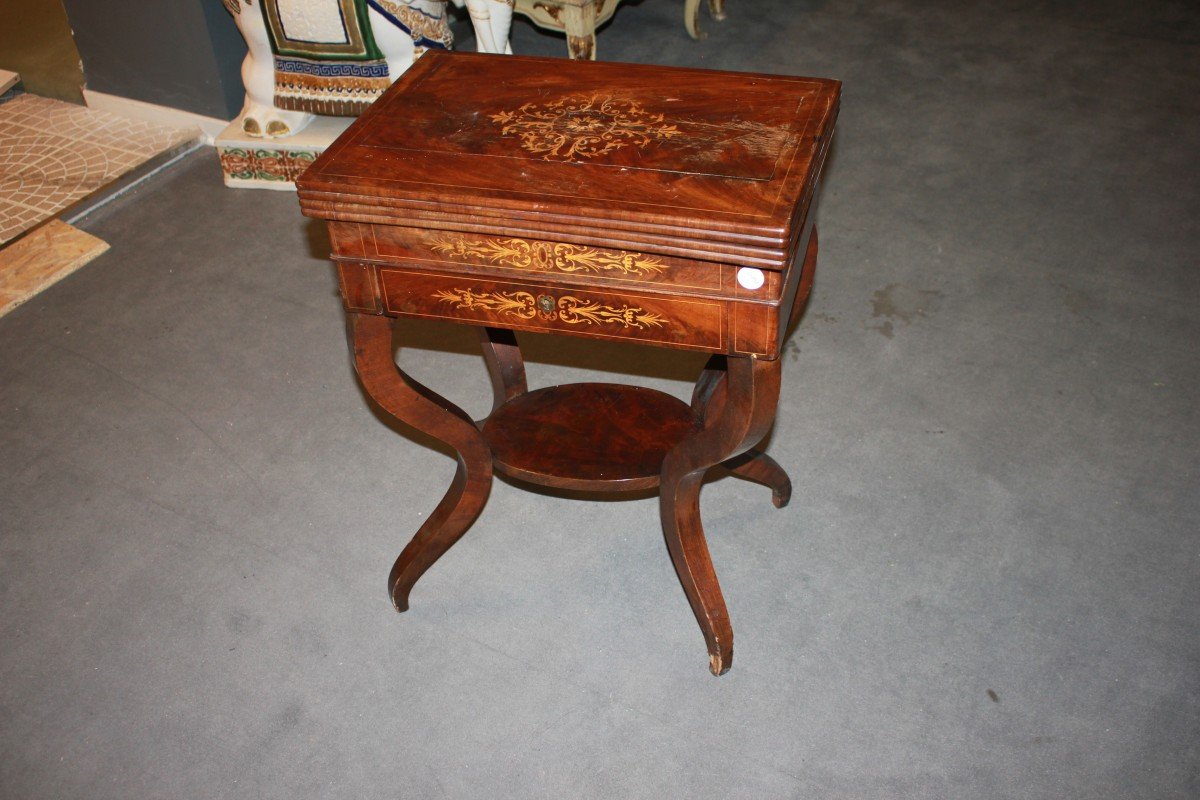 Small French Card Table In Charles X Style In Mahogany