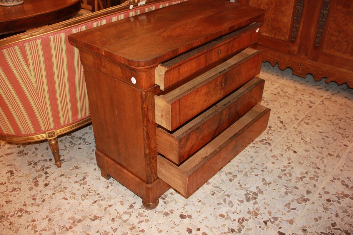 Petit Commode Française Style Louis-philippe En Noyer, XIXe Siècle-photo-1