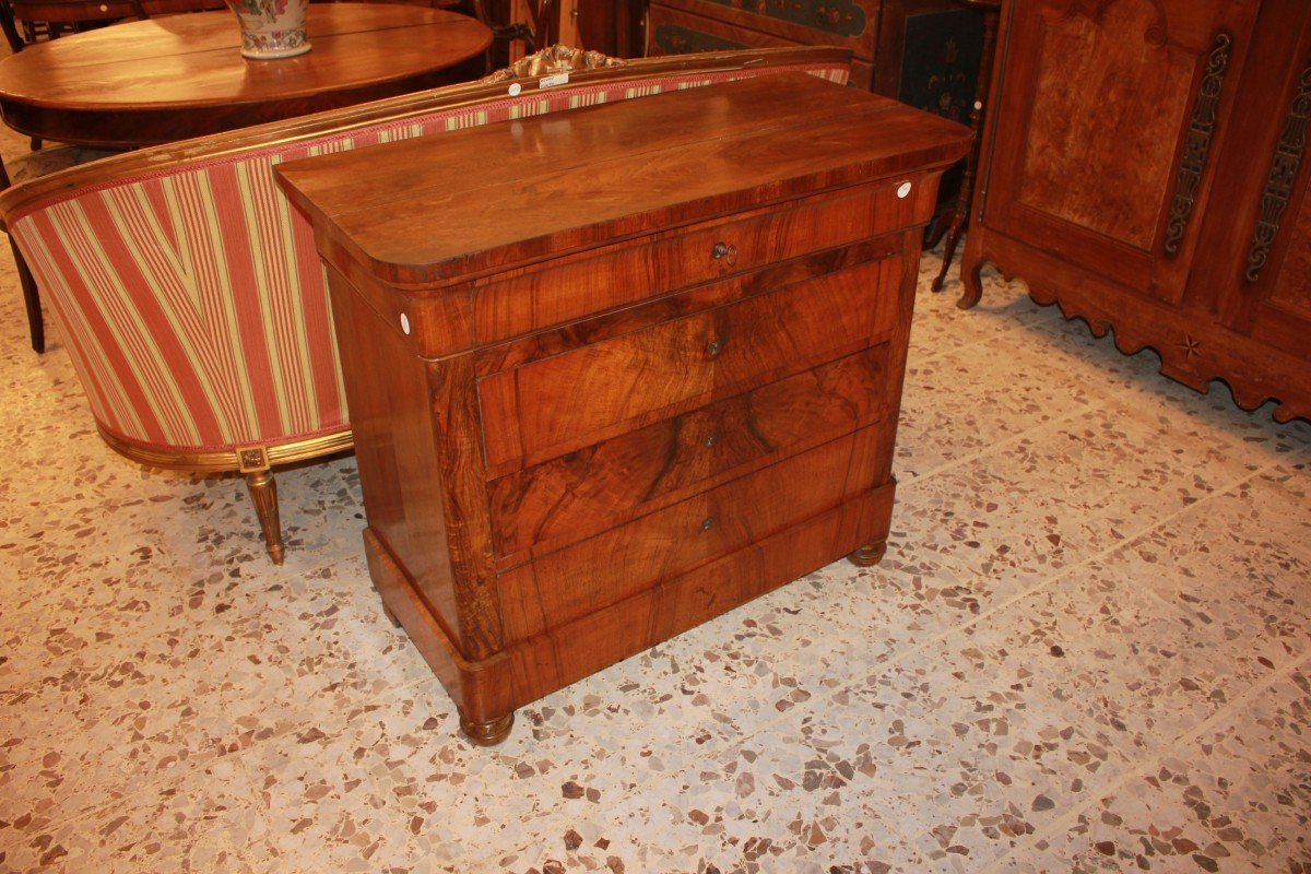 Petit Commode Française Style Louis-philippe En Noyer, XIXe Siècle