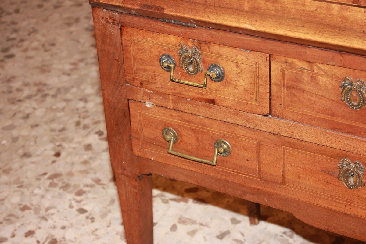 Late 18th Century French Drop-front Desk In Walnut, Inlaid, Louis XVI Style-photo-1