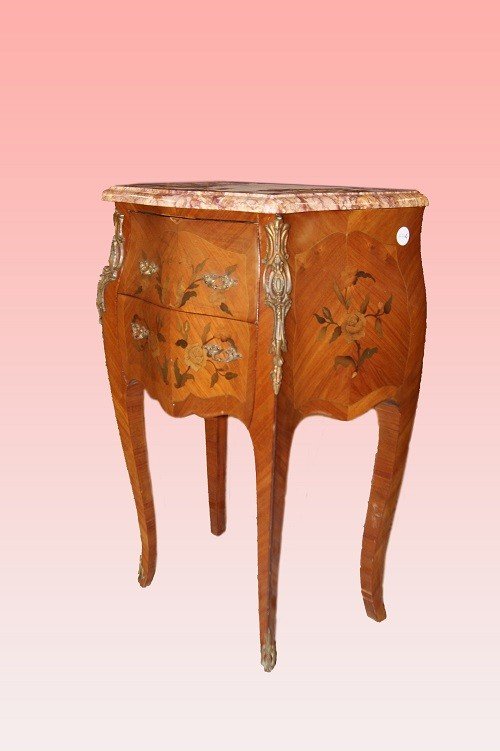 Pair Of Beautiful French Bedside Tables From The Second Half Of The 1800s, Louis XV Style-photo-2