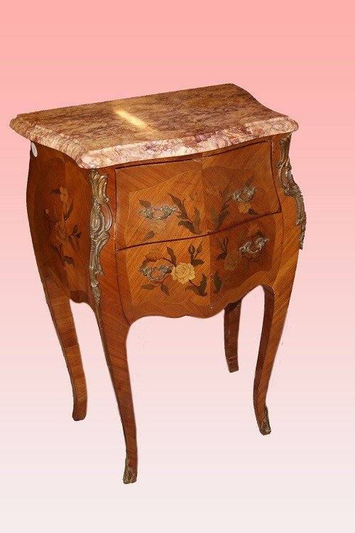 Pair Of Beautiful French Bedside Tables From The Second Half Of The 1800s, Louis XV Style-photo-3