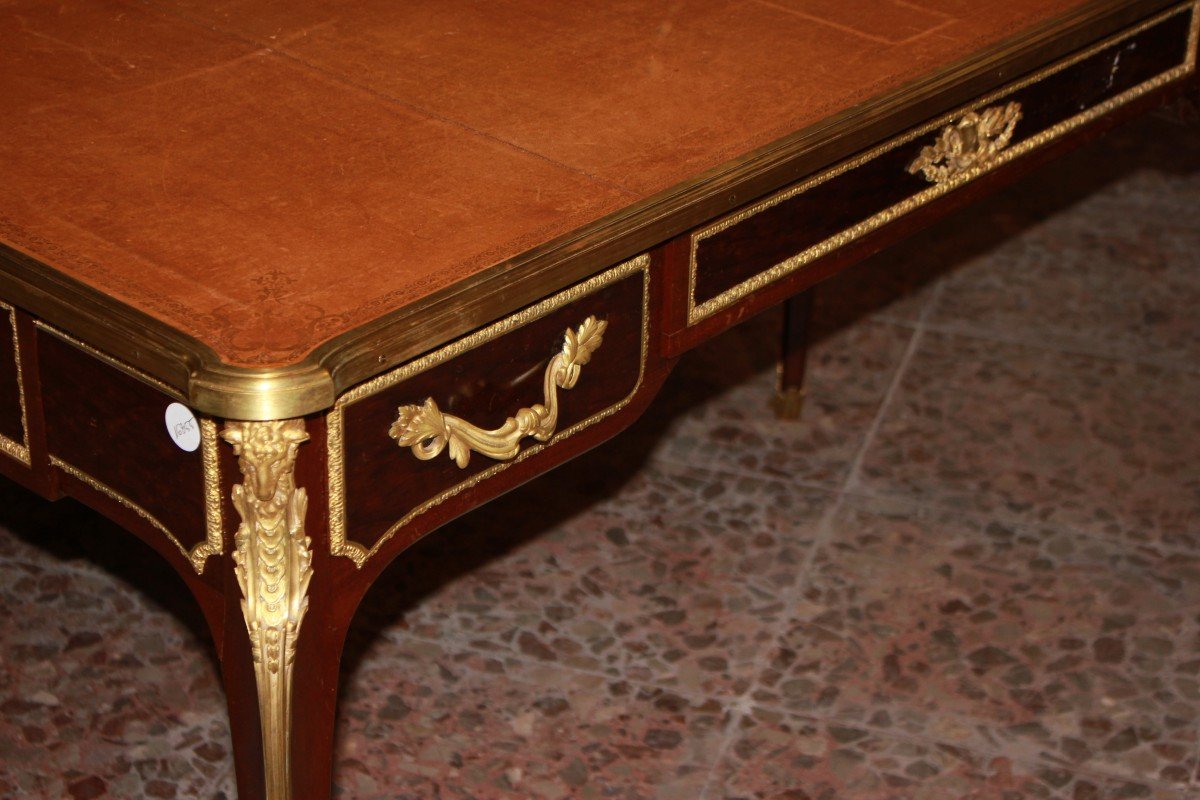 French Desk In The François Linke School, Louis XV Style, Made Of Mahogany Wood-photo-2